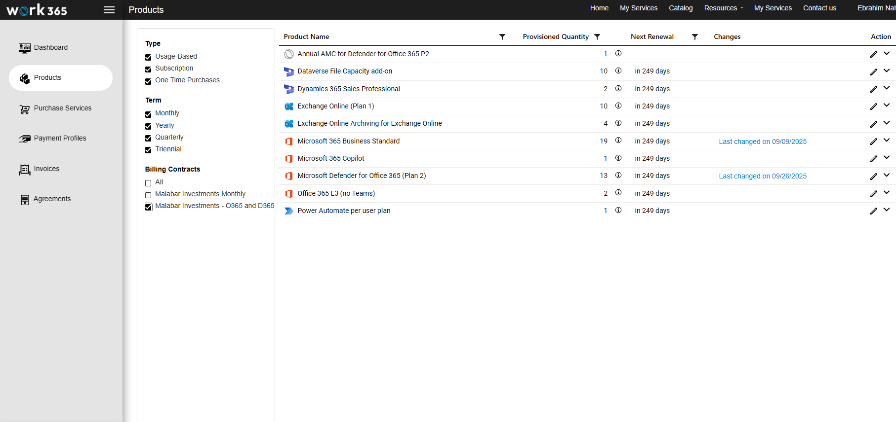 Work 365 Client Self Service Portal